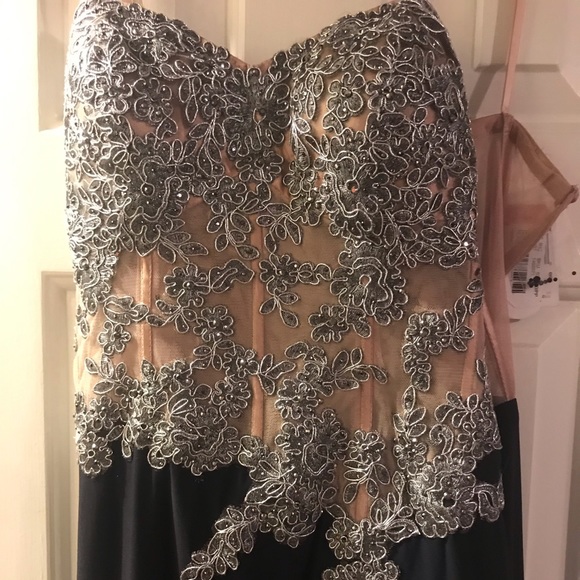 Blondie Nites Long Slim Strapless Gown - Picture 4 of 7